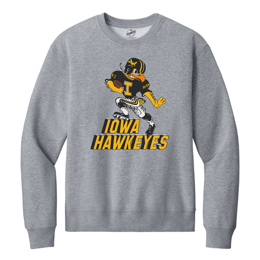 Iowa Hawkeyes Stiff-Arm Heavyweight Crewneck - Athletic Heather