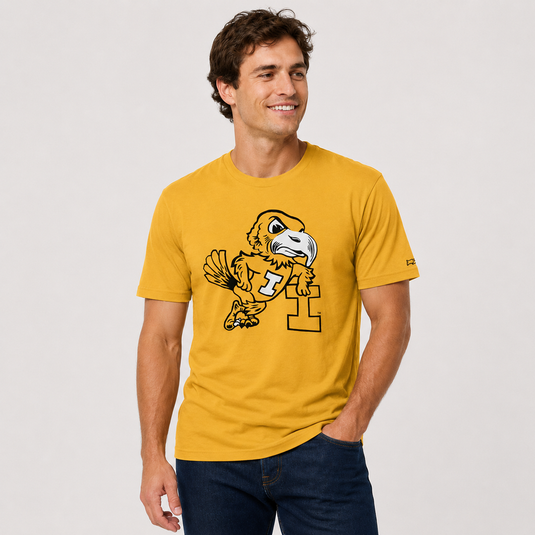 Iowa Herky Leaning On "I" Tee