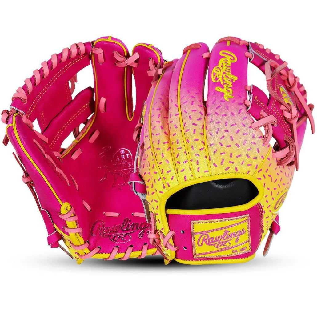 Rawlings Heart of the Hide Spring Break 11.5" Infield Baseball Glove - Pink/Yellow