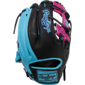 Rawlings Heart of the Hide Spring Break 11.5" Infield Baseball Glove - Black/Columbia Blue/Berry