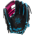 Rawlings Heart of the Hide Spring Break 11.5" Infield Baseball Glove - Black/Columbia Blue/Berry