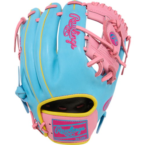 Rawlings Heart of the Hide Spring Break 11.5" Infield Baseball Glove - Columbia Blue/Pink