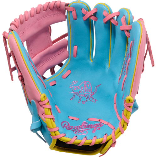 Rawlings Heart of the Hide Spring Break 11.5" Infield Baseball Glove - Columbia Blue/Pink