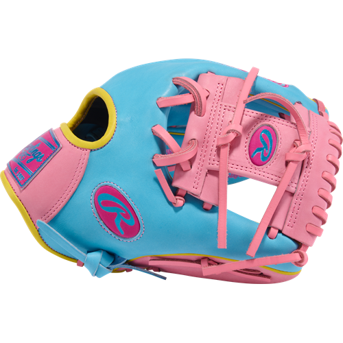 Rawlings Heart of the Hide Spring Break 11.5" Infield Baseball Glove - Columbia Blue/Pink