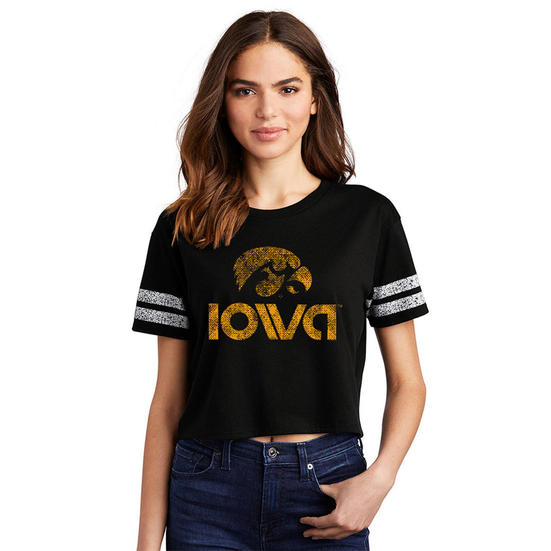 Iowa Retro Women's Scorecard Crop Tee