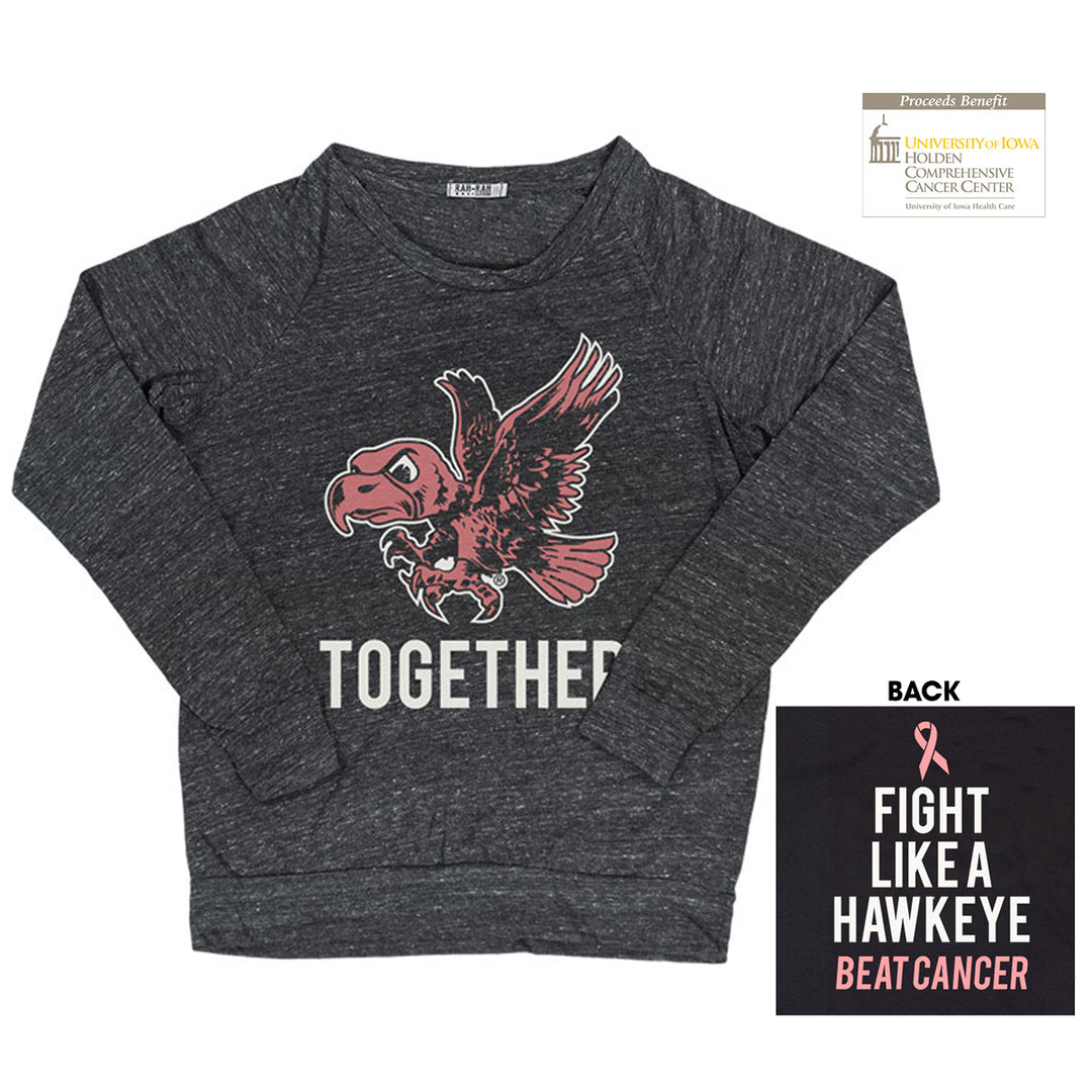 Beat Cancer, Fight Like A Hawkeye Together Ladies Slouchy Pullover