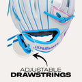 Wilson 2027 A700FP 12" w/ Drawstring Wrist Adj. - White/Cool Blue/Pink