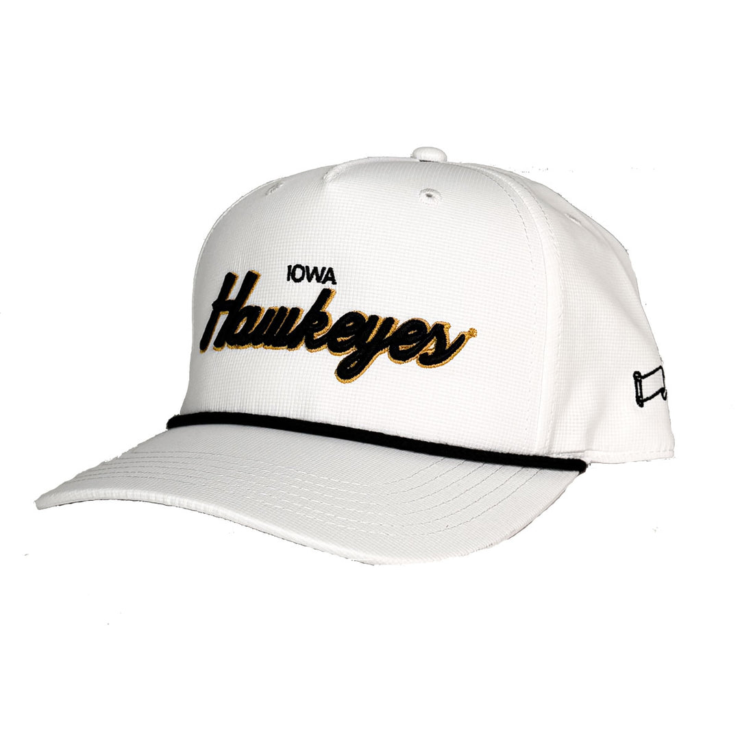 Iowa Hawkeyes Script Rope Cap-White/Black