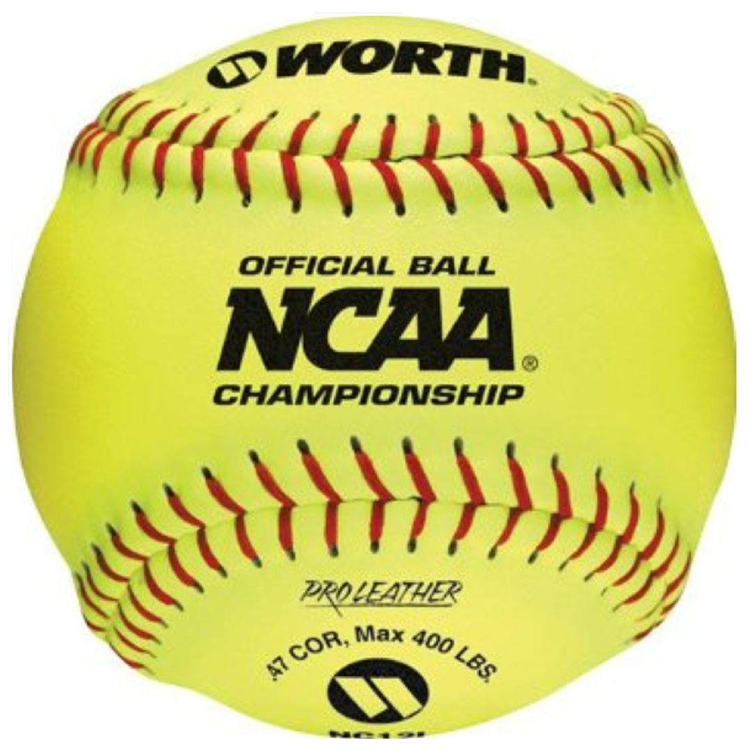 Worth Official 12" NCAA Pro Leather Softball - Dozen
